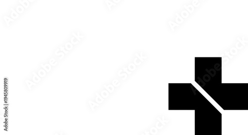 Black Cross Medical Symbol Icon.