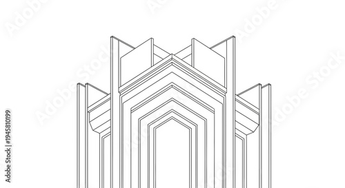 Geometric shapes forming archway design.