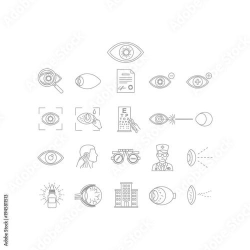 A collection of icons related to vision and sight