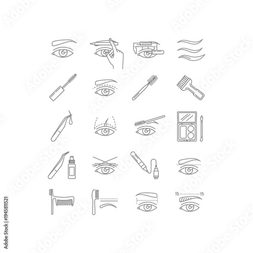 A collection of makeup and cosmetic items for the eyes