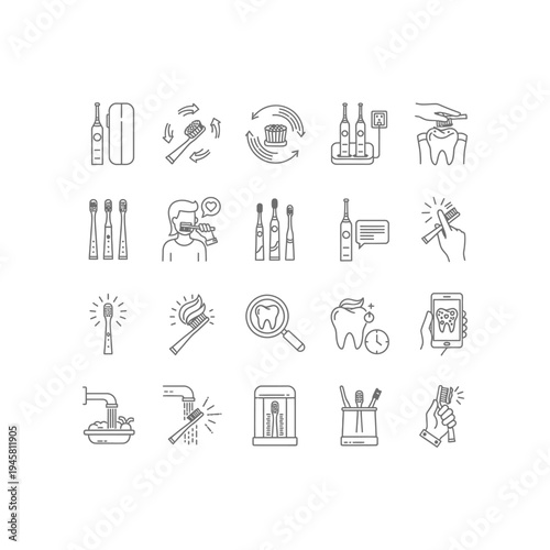 A collection of dental care illustrations