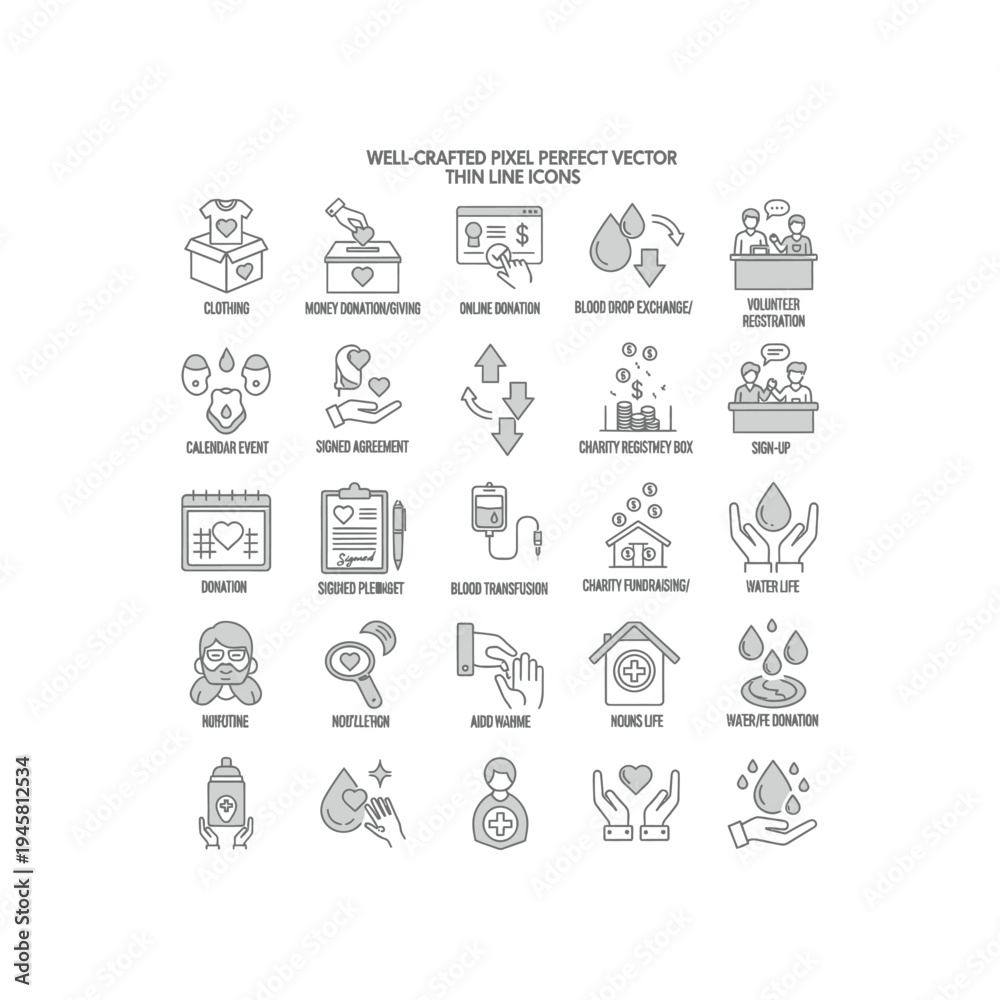 Fototapeta premium A collection of 25 line icons related to business and finance