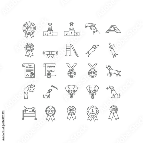Dog training and competition illustrations