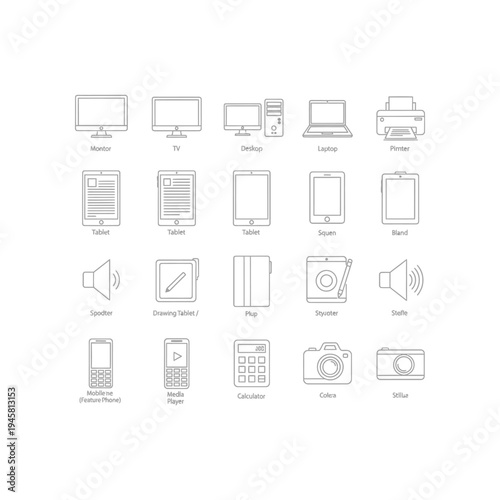 A collection of various electronic devices and gadgets