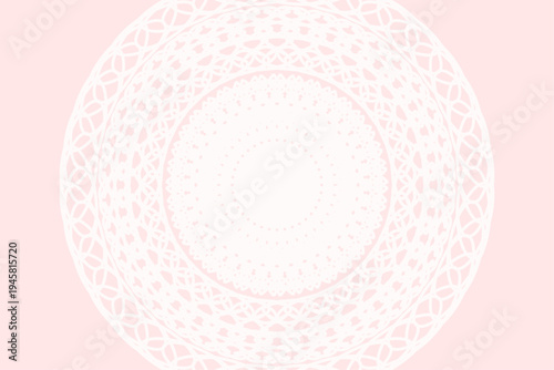 白いレース模様の円形装飾クラシック背景素材　ピンク