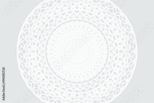 白いレース模様の円形装飾クラシック背景素材　灰色