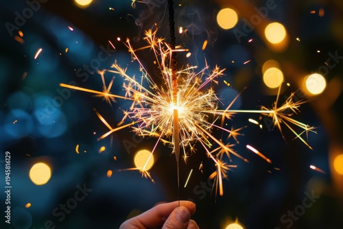 Captivating Portrait with Sparkling Fireworks Effect