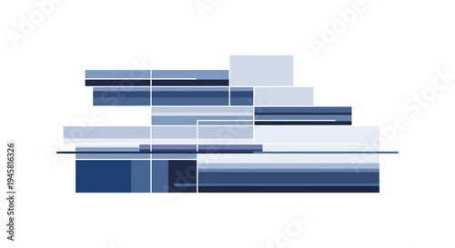 Abstract Geometric Composition with Blue Tones and Clean White Space for Visual Impact