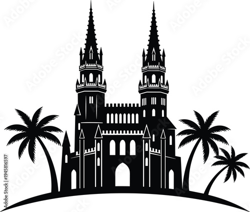 Egyptian pharaoh throne silhouette, pyramid desert illustration, ancient architecture artwork, cultural heritage design, historical monument graphic, black white art drawing