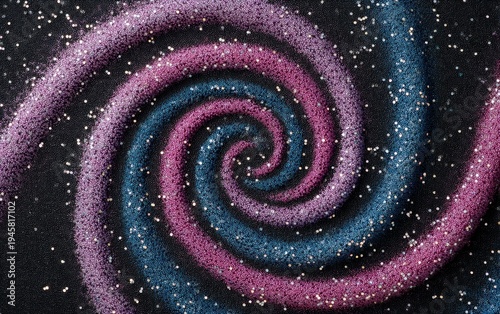 Vivid Galaxy Pattern Made of Tiny Colored Glass Beads