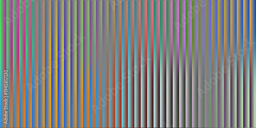 Glass ripple texture with dark gradient background and vivid orange, blue, and lilac light streaks. Vibrant abstract vertical stripes with subtle gradient effect and pixelated accents creating a dynam
