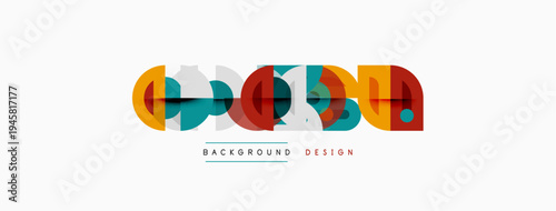 Geometric shapes form word GOOD. Minimalist design with vibrant colors. Clean background provides contrast, modern aesthetic.