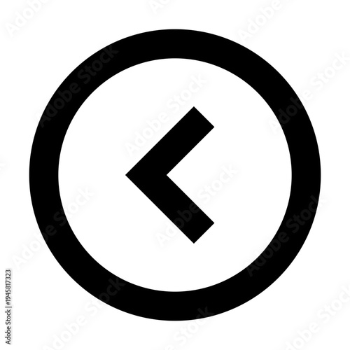 Left chevron in circle icon for back navigation, previous steps, and page transitions. Perfect for apps, websites, dashboards, or interfaces that require a clean and modern directional element.