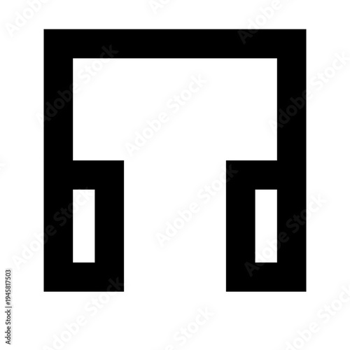 Headphone icon for audio, music, or media playback controls in apps and dashboards. Perfect for digital interfaces needing bold, clean, line-style visuals for sound, listening, or entertainment.