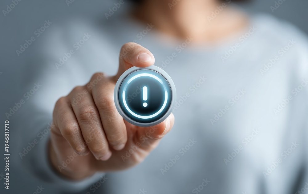 Fototapeta premium Digital Alarm Button Icon with Rounded Design