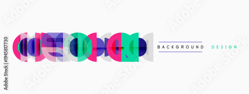 Abstract colorful design. Overlapping circles create dynamic visual effect. Modern background element for various projects.