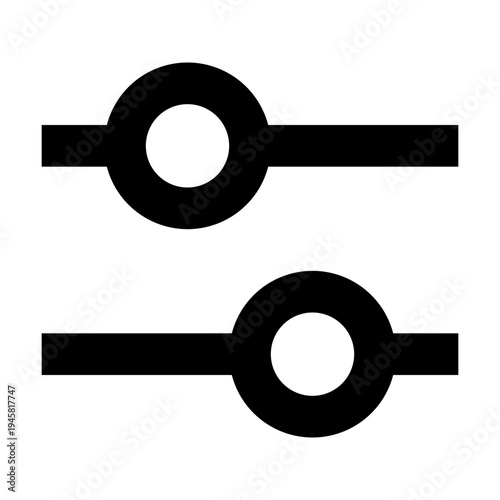 Slider icon in sharp bold line style for configuration, filter, or setting controls. Perfect for apps, websites, dashboards, mobile UIs, and interactive digital interfaces.