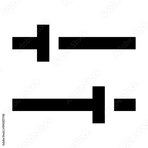 Equalizer icon in sharp bold line style for audio settings, sound filters, and playback controls. Perfect for music apps, UI dashboards, mobile interfaces, and digital sound tools.