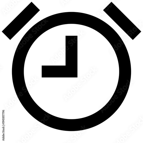 Alarm clock icon for apps and websites. Perfect for wake-up features, reminders, schedules, or time tracking tools that need a bold, modern, and minimal representation of alert or timer functions.