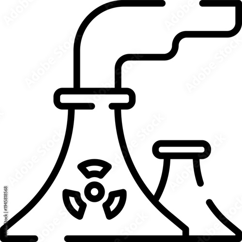 Rounded  Stroke  Nuclear Power Plant Icon