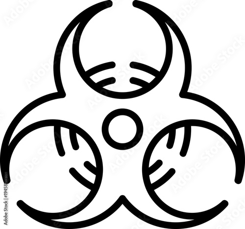Rounded Biohazard Stroke  Icon