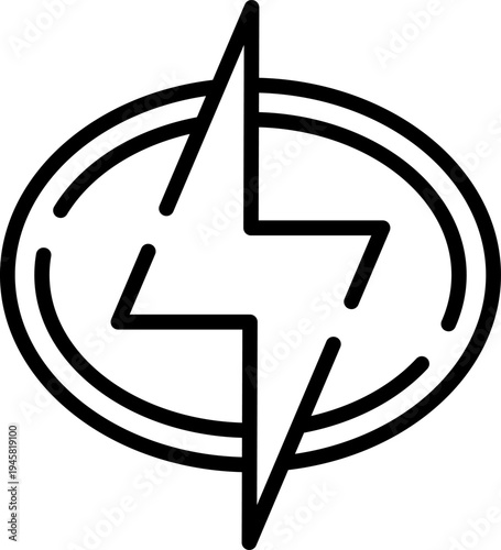 Rounded Electric Power Stroke  Icon