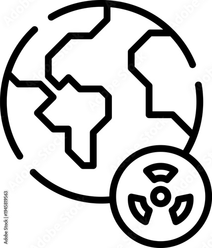 Rounded Nuclear Warning Stroke  Icon