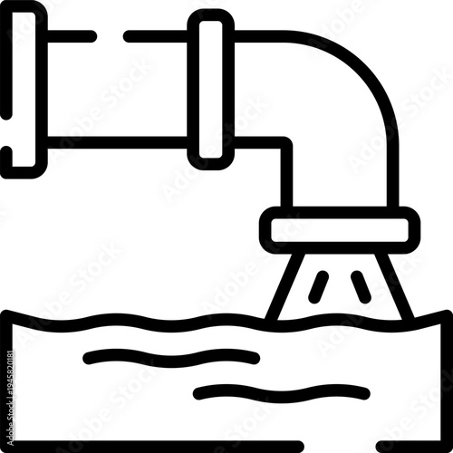 Rounded Sewage Stroke  Icon