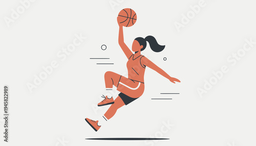 Woman plays basketball outdoors with ball