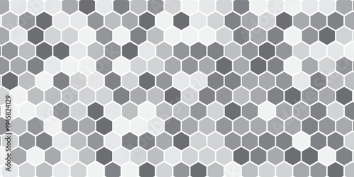 Gray, black, white beehive background. Honeycomb, bees hive cells pattern. Bee honey shapes. Vector geometric seamless texture symbol. Hexagon, hexagonal raster, mosaic cell sign or icon.