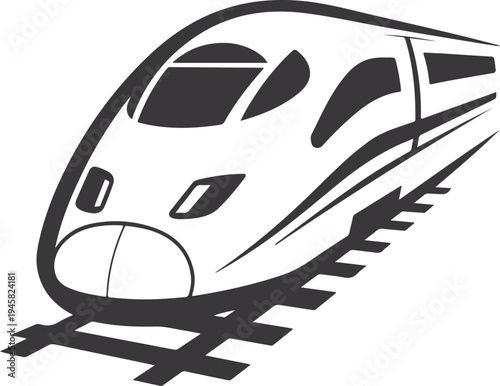 Fast Passenger Train Front View Railway Vector Icon Design
