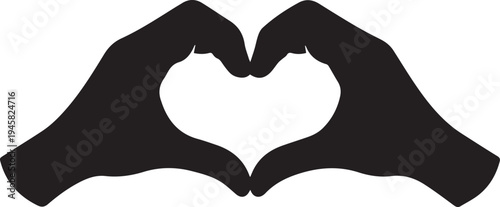 Two hands forming a heart shape symbolizing love and unity Vector