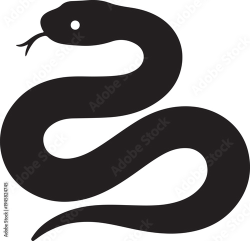 Snake Silhouette Vector Illustration Reptile Animal Icon