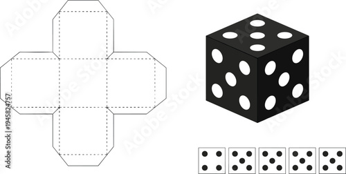 Cartoon cube net and dice puzzle symbolizing geometry, spatial reasoning, and educational brain teaser design