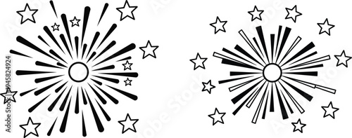 Firework explosions with stars illustration