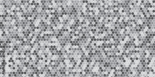 Gray, black, white beehive background. Honeycomb, bees hive cells pattern. Bee honey shapes. Vector geometric seamless texture symbol. Hexagon, hexagonal raster, mosaic cell sign or icon.