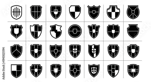 set of heraldic shields