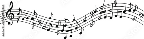A musical composition with various notes and rests on the staff