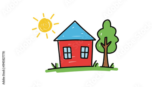 Red House Desktop Monitor Icon Real Estate Online Search Digital Property Marketplace Web Interface National Homeownership Month