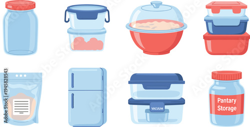 Kitchen Storage Containers Set with Jars, Bins, Vacuum Storage, and Refrigerator for Food Preservation