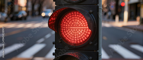 Wallpaper Mural Urban traffic light at city intersection close-up. Image suitable for banners, transportation articles, traffic safety concepts, urban infrastructure topics, advertising, and website design.
 Torontodigital.ca