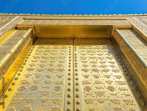 Ornate golden doors, intricate details