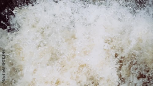 Powerful 4K Real-Time Dam Collision: Mighty Streams Meet in Explosive Turbulent Foam