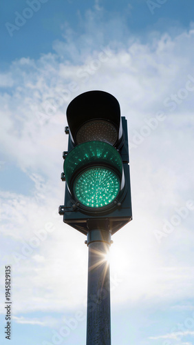 Wallpaper Mural Urban traffic light at city intersection close-up. Image suitable for banners, transportation articles, traffic safety concepts, urban infrastructure topics, advertising, and website design.
 Torontodigital.ca