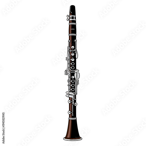 Classical Clarinet Woodwind Instrument Illustration