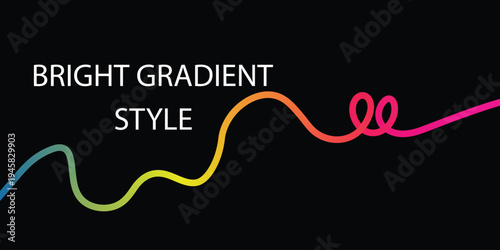 Vibrant neon gradient waveform graphic design