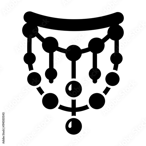 Minimalist black chandelier icon representing luxury interior lighting and elegant home decoration