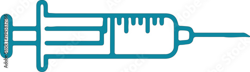 Teal Syringe with Needle and Measurement Marks medical