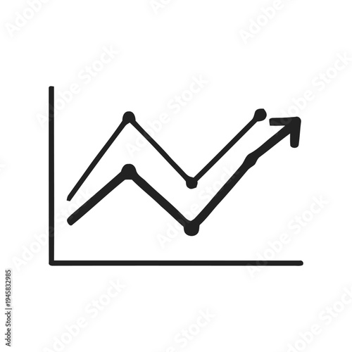 A line graph showing an overall upward trend with fluctuations
