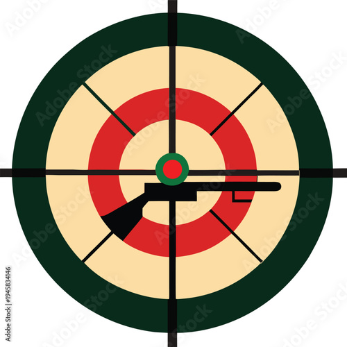 target sight for sniper, aiming scope, precision marksman training target vector design